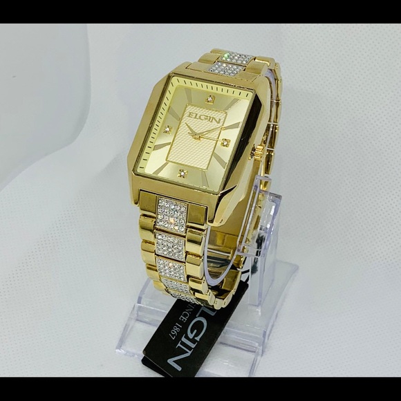 New With Box Mens Elgin FG9754ST Gold Plated Watch - Picture 2 of 5